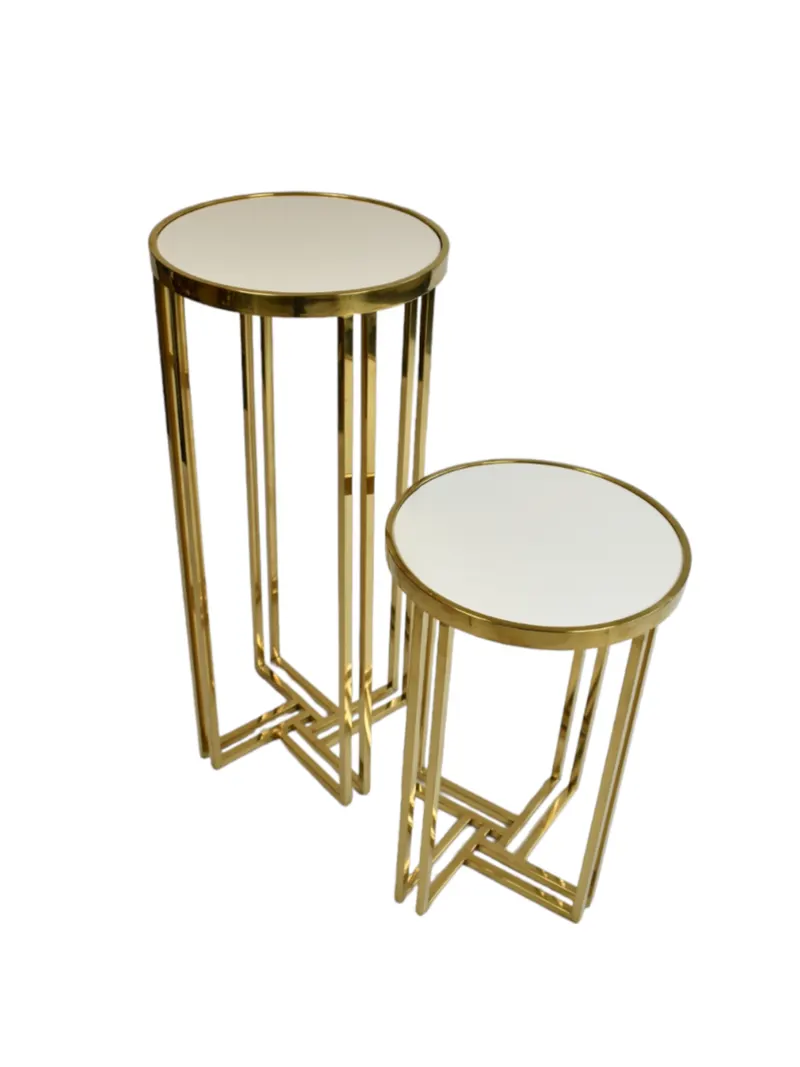 2 zuilen, Goud/wit rond
